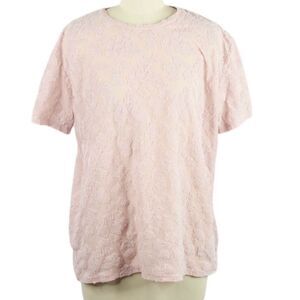 ARITZIA WILFRED Tarascon Camille Pink Floral Jacquard Blouse T-Shirt
